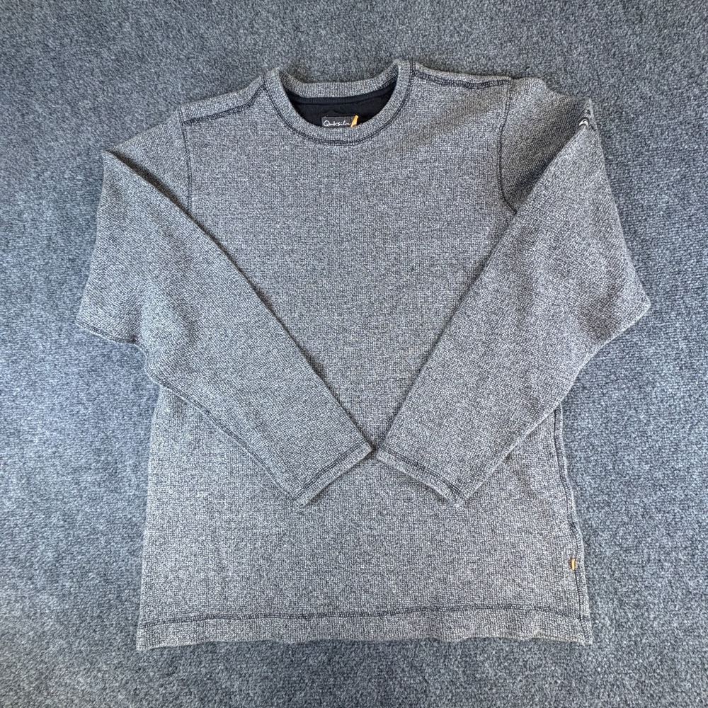 Quiksilver Sweater Mens XL Heather Gray Knit Cotton Crew Neck Pullover Winter